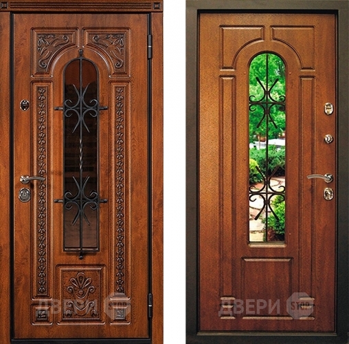 Входная металлическая Дверь Юркас Лацио с ковкой и стеклом