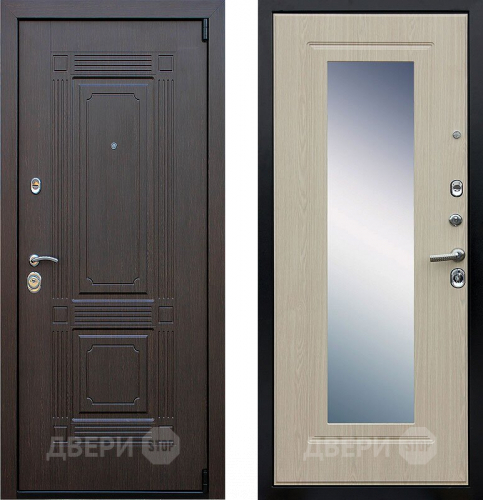 Дверь АСД Викинг с зеркалом Белёный  дуб