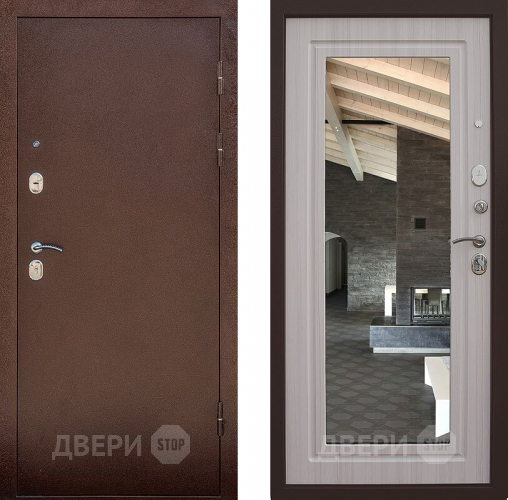 Входная металлическая Дверь Снедо Сити Эш Вайт с зеркалом