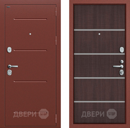 Входная металлическая Дверь Groff Т2-204 Wenge Crosscut