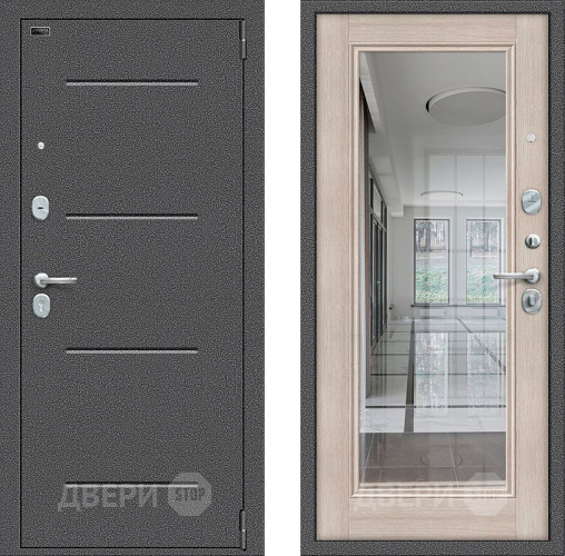 Дверь Bravo Porta S-2 104/П61 с зеркалом Капучино