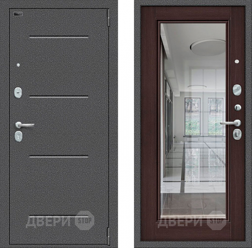 Дверь Bravo Porta S-2 104/П61 с зеркалом венге