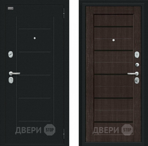 Входная металлическая Дверь Bravo Борн Букле черное/Wenge Veralinga