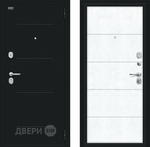 Входная металлическая Дверь Bravo Граффити-1 Букле черное/Snow Art