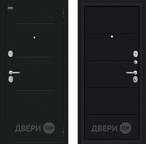 Входная металлическая Дверь Bravo Граффити-1 Букле черное/Total Black