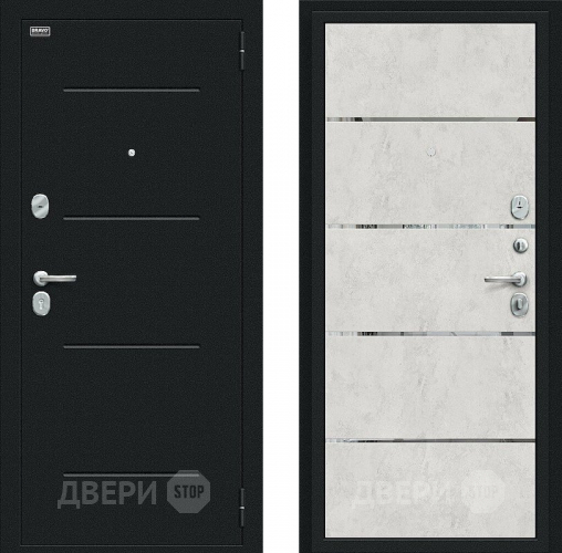 Входная металлическая Дверь Bravo Лайн Букле черное/Look Art