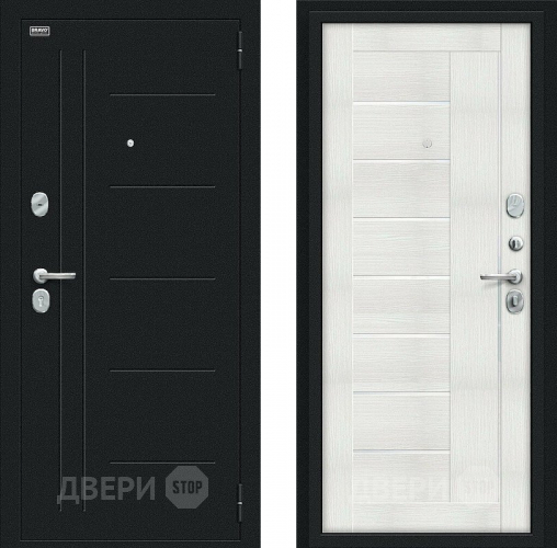 Входная металлическая Дверь Bravo Проф Букле черное/Bianco Veralinga