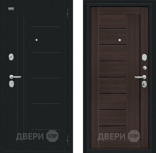 Входная металлическая Дверь Bravo Проф Букле черное/Wenge Veralinga