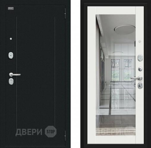 Входная металлическая Дверь Bravo Флэш Букле черное/Off-white