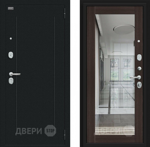 Входная металлическая Дверь Bravo Флэш Букле черное/Wenge Veralinga