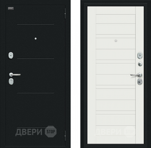 Входная металлическая Дверь Bravo Сити Kale Букле черное/Off-white