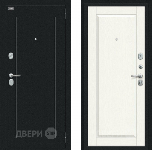 Входная металлическая Дверь Bravo Сьют Kale Букле черное/White Wood
