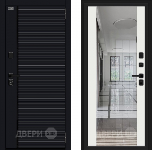 Входная металлическая Дверь Bravo Лайнер-3 Total Black/Off-white
