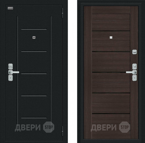 Входная металлическая Дверь Bravo Райт Букле черное/Wenge Veralinga