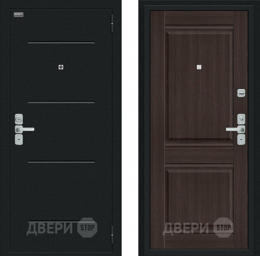 Входная металлическая Дверь Bravo Нео Букле черное/Wenge Veralinga