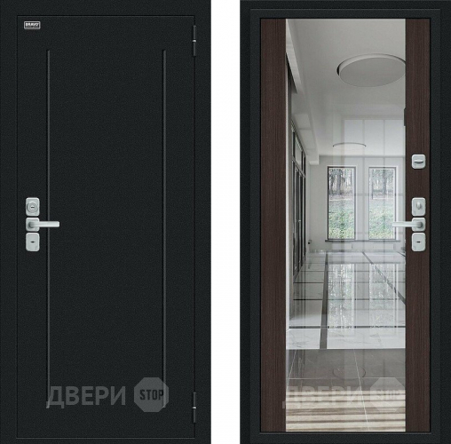 Входная металлическая Дверь Bravo Глори Букле черное/Wenge Veralinga