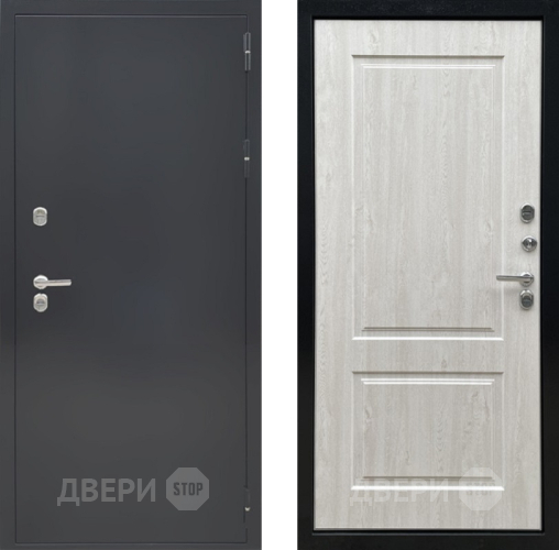 Входная металлическая Дверь Ратибор Термоблок 3К Черное серебро/Сосна белая