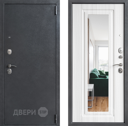 Входная металлическая Дверь Дверной Континент ДК-70 Зеркало Лиственница