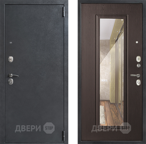 Входная металлическая Дверь Дверной Континент ДК-70 Зеркало Эко Венге