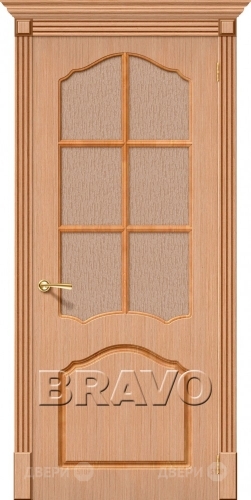 Межкомнатная дверь со стеклом Каролина (Дуб)