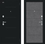 Дверь Bravo Граффити-1 Букле черное/Slate Art 860х2050 мм