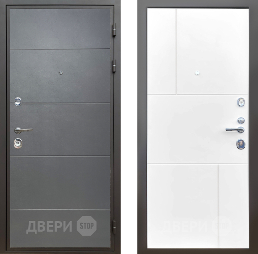 Входная металлическая Дверь Шелтер (SHELTER) Комфорт Лофт графит 8 Белый матовый