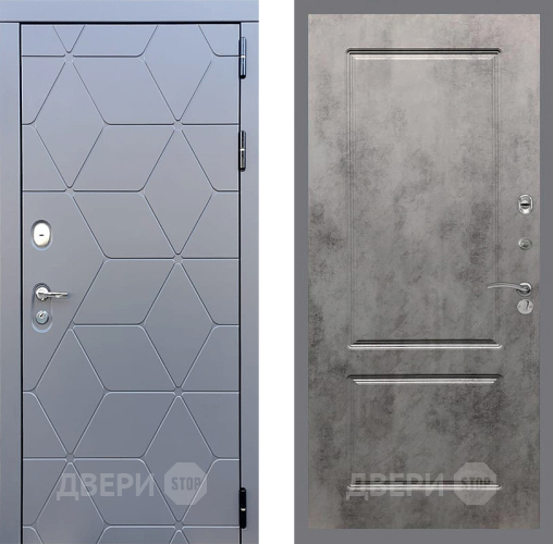 Входная металлическая Дверь Стоп КОСМО ФЛ-117 Бетон темный