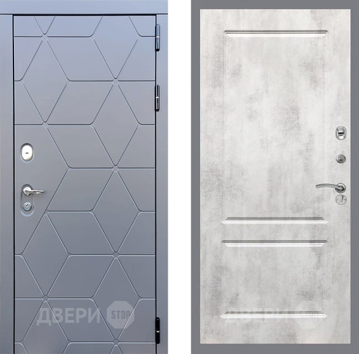 Входная металлическая Дверь Стоп КОСМО ФЛ-117 Бетон светлый