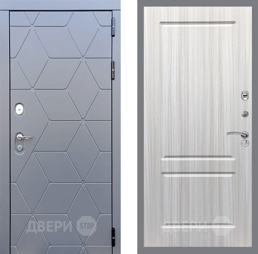Входная металлическая Дверь Стоп КОСМО ФЛ-117 Сандал белый
