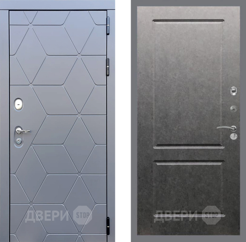 Входная металлическая Дверь Стоп КОСМО ФЛ-117 Штукатурка графит