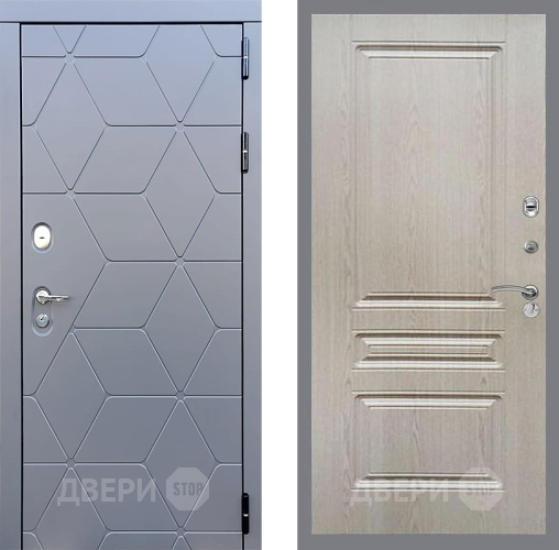 Входная металлическая Дверь Стоп КОСМО ФЛ-243 Беленый дуб