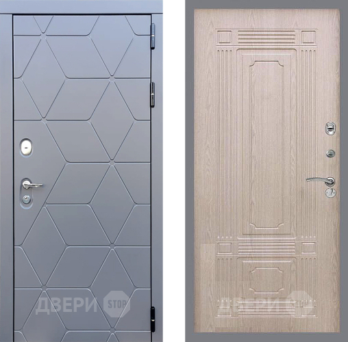 Входная металлическая Дверь Стоп КОСМО ФЛ-2 Беленый дуб