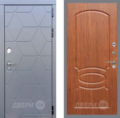 Входная металлическая Дверь Стоп КОСМО ФЛ-128 Береза мореная