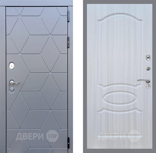 Входная металлическая Дверь Стоп КОСМО ФЛ-128 Сандал белый