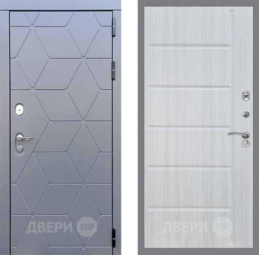 Входная металлическая Дверь Стоп КОСМО ФЛ-102 Сандал белый