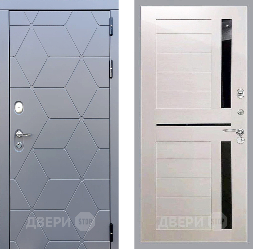 Входная металлическая Дверь Стоп КОСМО СБ-18 Лиственница беж