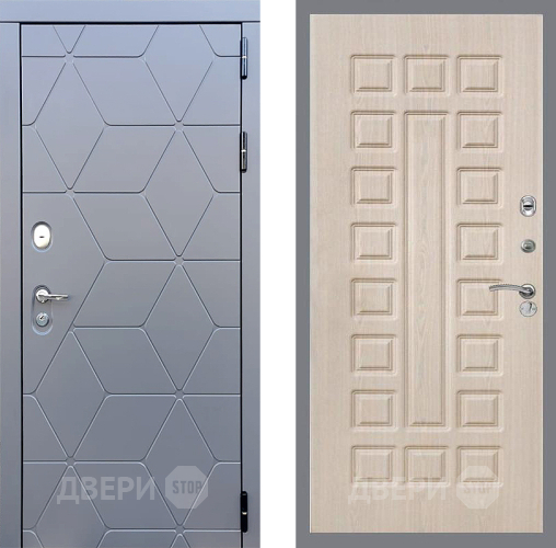 Входная металлическая Дверь Стоп КОСМО ФЛ-183 Беленый дуб