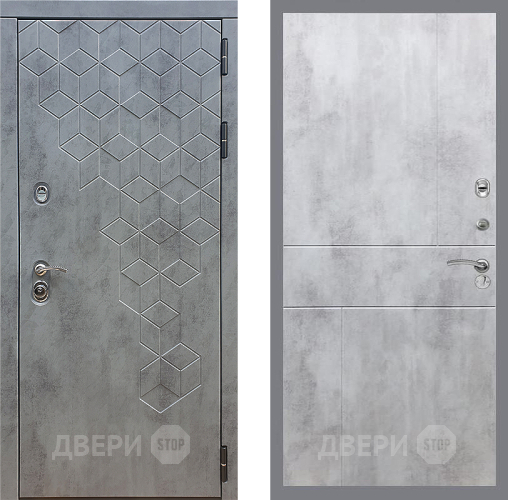 Входная металлическая Дверь Стоп БЕТОН ФЛ-290 Бетон светлый