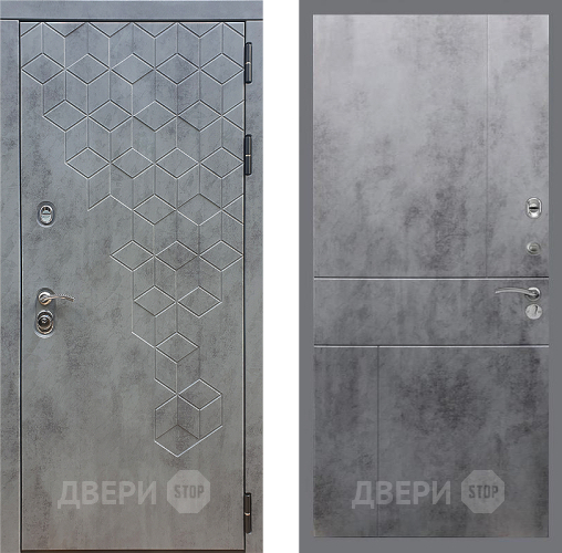 Входная металлическая Дверь Стоп БЕТОН ФЛ-290 Бетон темный