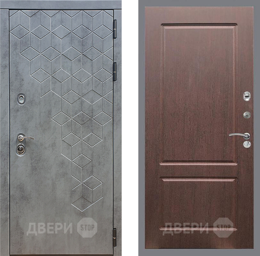 Входная металлическая Дверь Стоп БЕТОН ФЛ-117 Орех премиум