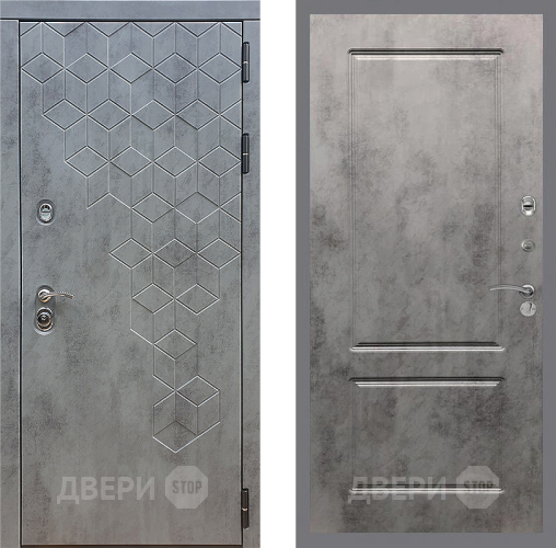 Входная металлическая Дверь Стоп БЕТОН ФЛ-117 Бетон темный