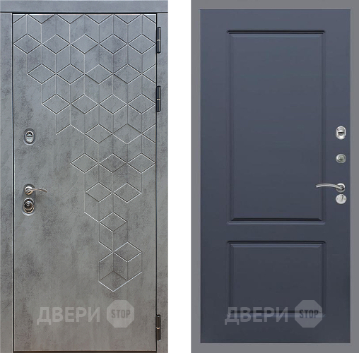 Входная металлическая Дверь Стоп БЕТОН ФЛ-117 Силк титан