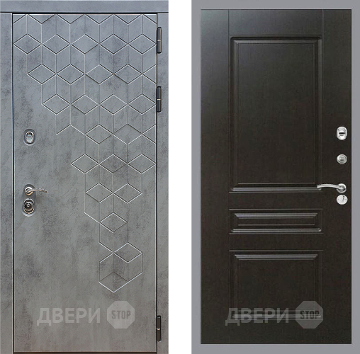 Входная металлическая Дверь Стоп БЕТОН ФЛ-243 Венге