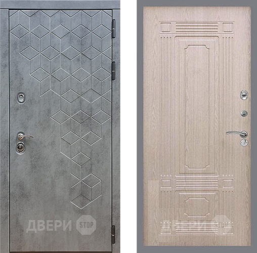 Входная металлическая Дверь Стоп БЕТОН ФЛ-2 Беленый дуб