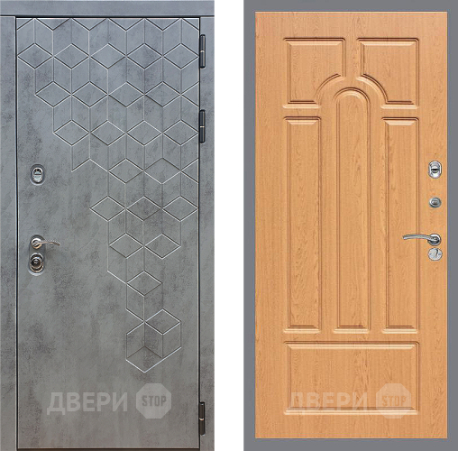 Входная металлическая Дверь Стоп БЕТОН ФЛ-58 Дуб