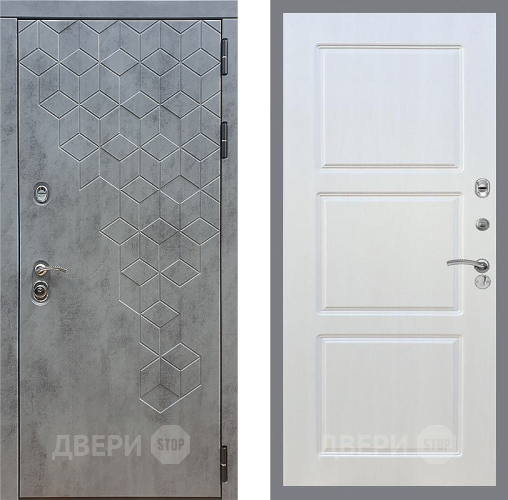 Входная металлическая Дверь Стоп БЕТОН ФЛ-3 Лиственница беж
