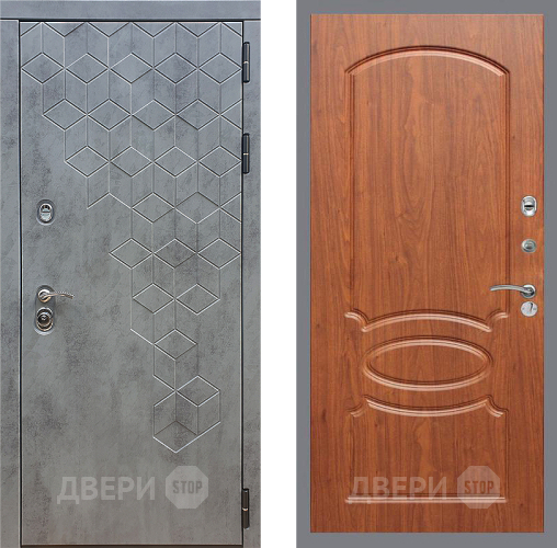 Входная металлическая Дверь Стоп БЕТОН ФЛ-128 Береза мореная