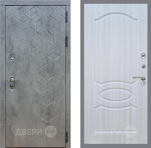 Входная металлическая Дверь Стоп БЕТОН ФЛ-128 Сандал белый