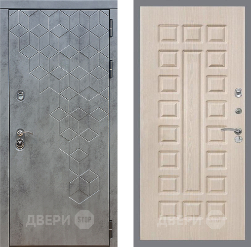 Входная металлическая Дверь Стоп БЕТОН ФЛ-183 Беленый дуб