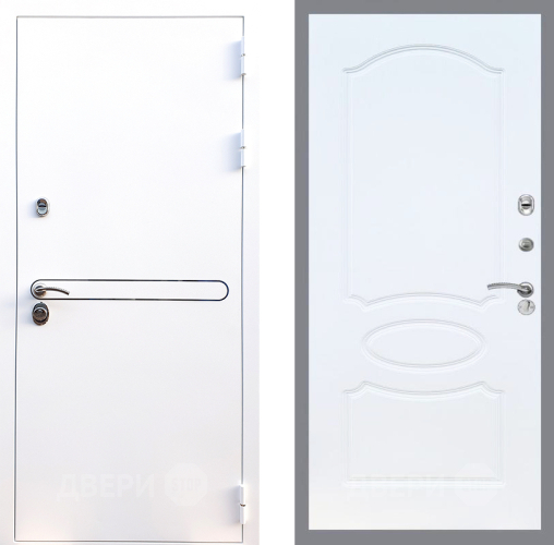 Входная металлическая Дверь Стоп Лайн Вайт ФЛ-128 Белый ясень